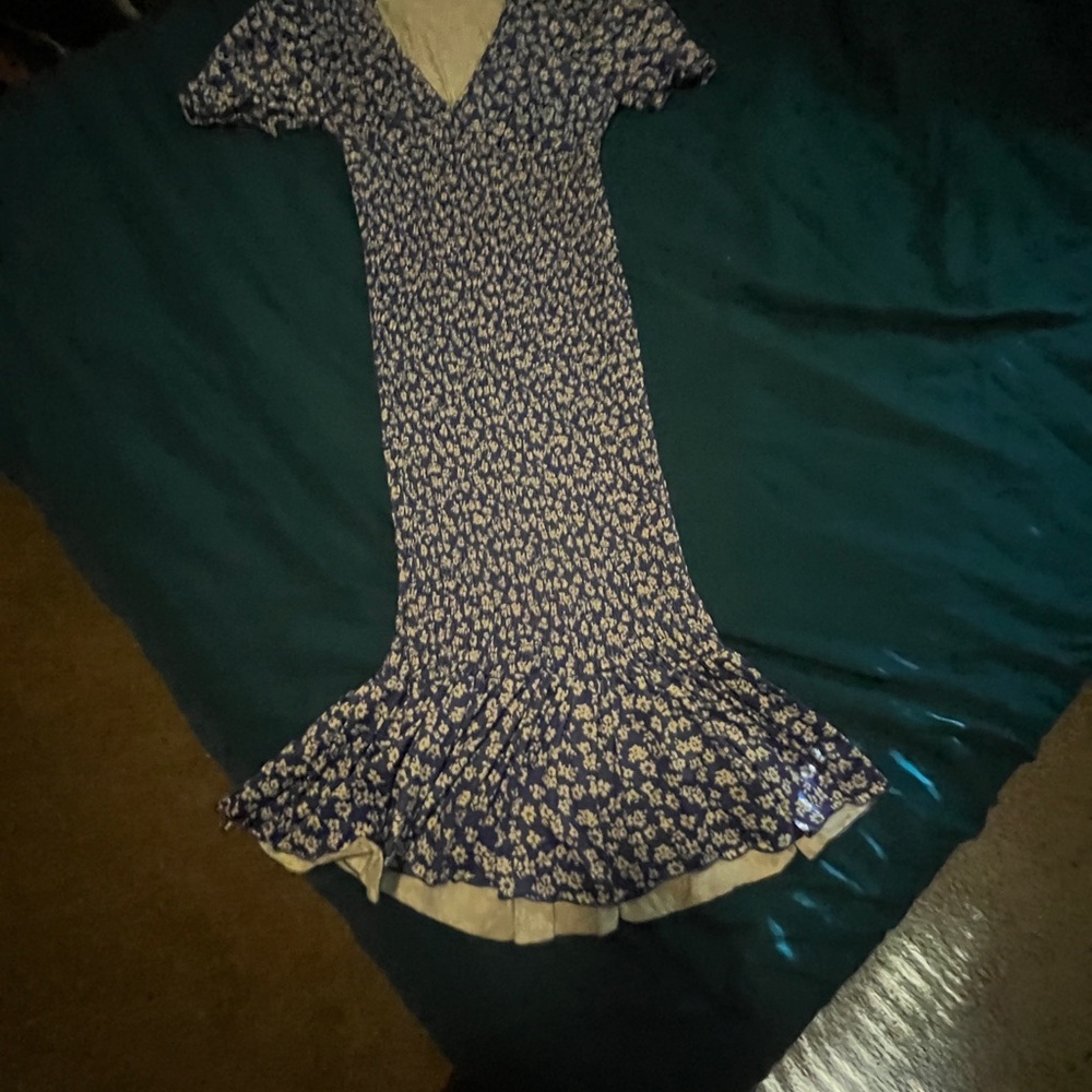 SHEIN Navy Floral Maxi Dress
